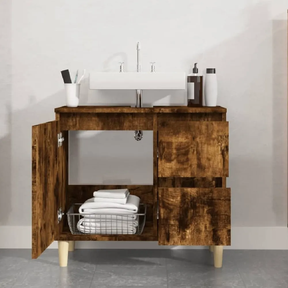 Prague Vanity Unit with Storage - Smoked Oak