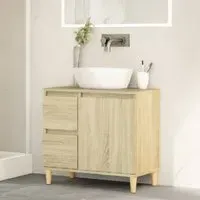 Prague Vanity Unit with Storage - Sonoma Oak