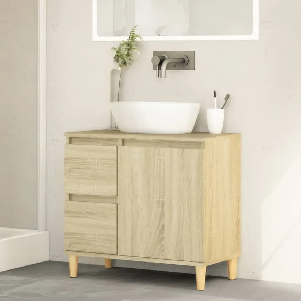 Prague Vanity Unit with Storage - Sonoma Oak