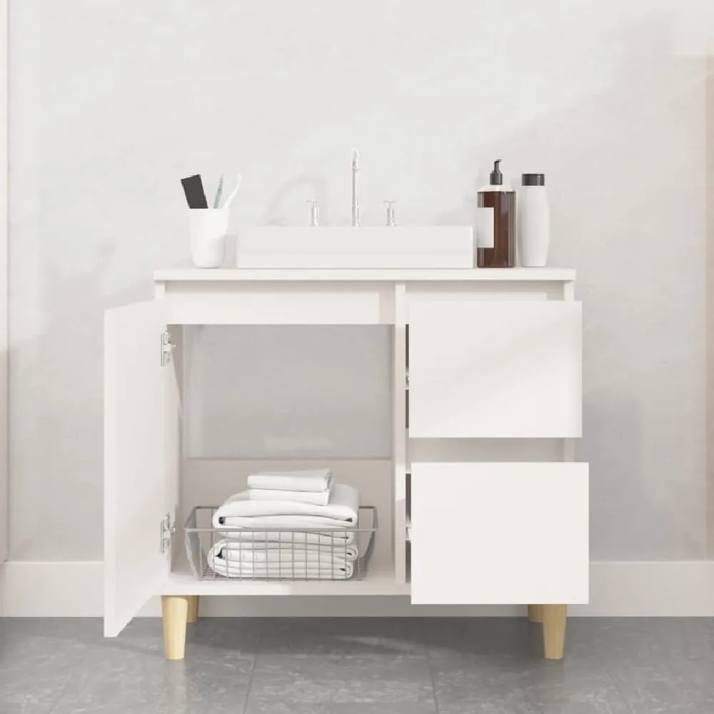 Prague Vanity Unit with Storage - White, Oak