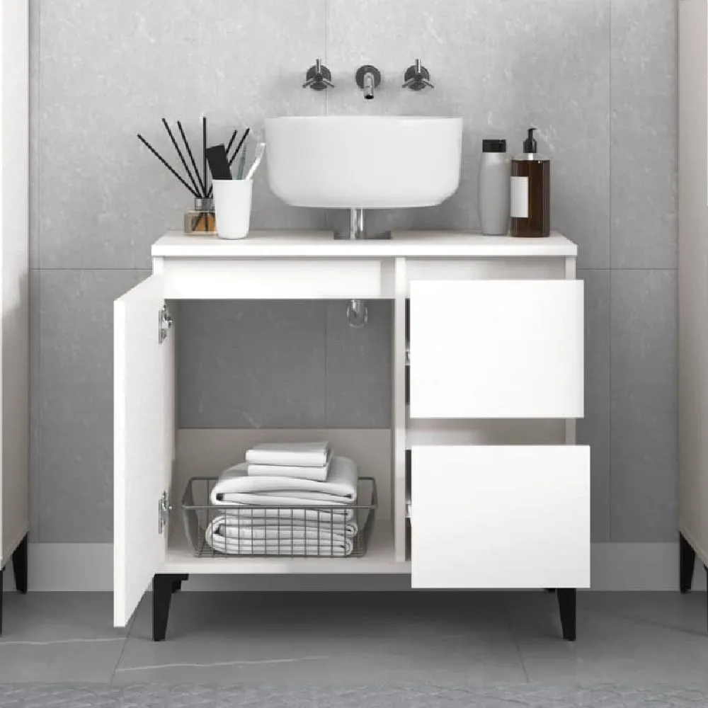 Prague Vanity Unit with Storage - White