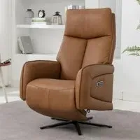 Prato Electric Recliner Chair - Camel, Leather