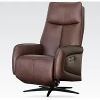 Prato Electric Recliner Chair - Dark Brown, Leather