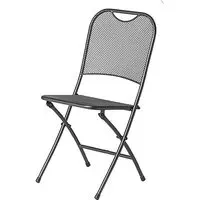 Prats Folding Dining Chair - Grey, Metal