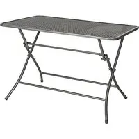 Prats Folding Outdoor Dining Table - Grey, Metal