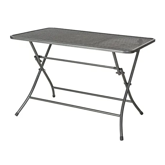 Prats Folding Outdoor Dining Table - Grey, Metal image