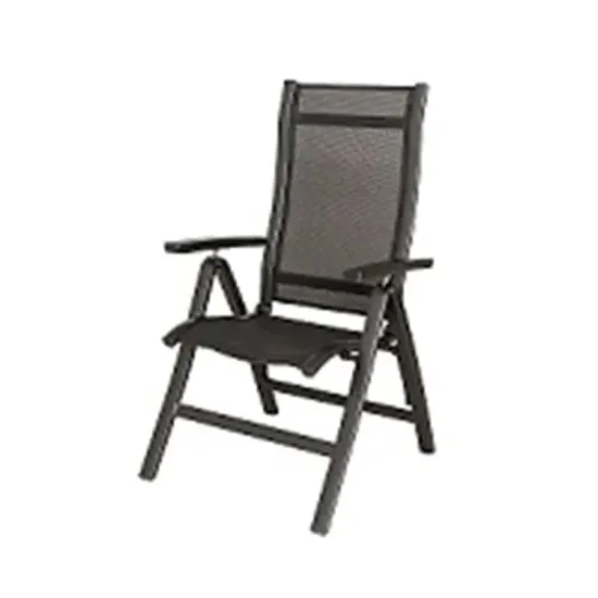 Prats Folding Recliner - Grey, Metal