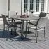 Prats Outdoor Stone Top Dining Table with 4 Armchairs - Grey
