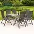 Prats Rectangular Dining Table with 6 Recliners - Grey