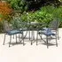 Prats Round Dining Set with 4 Armchairs - Blue, Metal