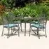Prats Round Dining Set with 4 Armchairs - Jade, Metal