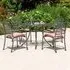 Prats Round Dining Set with 4 Armchairs - Ochre, Metal