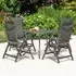 Prats Round Dining Set with 4 Recliners - Grey, Metal