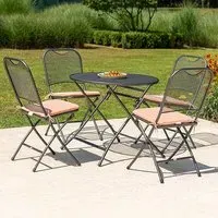 Prats Round Dining Table with 4 Chairs - Ochre