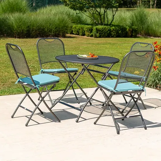 Prats Round Outdoor Dining Set - Jade, Metal image