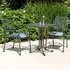 Prats Square Bistro Set with 2 Armchairs - Blue, Metal
