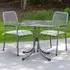 Prats Square Bistro Set with 2 Armchairs - Charcoal, Metal