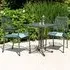 Prats Square Bistro Set with 2 Armchairs - Jade, Metal
