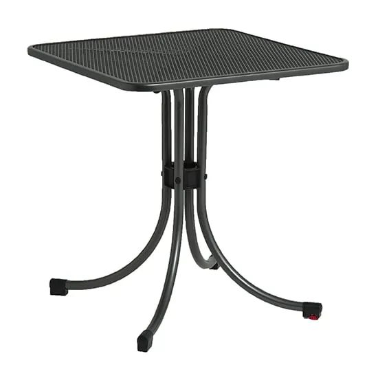 Prats Square Bistro Table - Grey, Metal