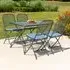 Prats Square Dining Set with Folding Chairs - Blue