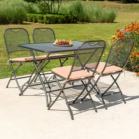 Prats Square Dining Set with Folding Chairs - Ochre