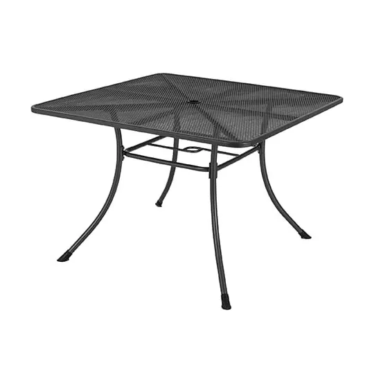 Prats Square Outdoor Dining Table - Grey, Metal