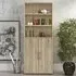 Prax 2 Door 5 Shelf Office Storage Cabinet - Oak
