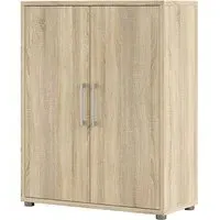 Prax 2 Door Office Storage Cabinet - Oak