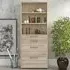 Prax 5 Shelf Office Storage Cabinet with Drawers - Oak
