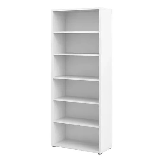 Prax 5 Shelves Bookcase - White