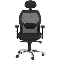 Premix Fabric Office Chair with Chrome Base - Black