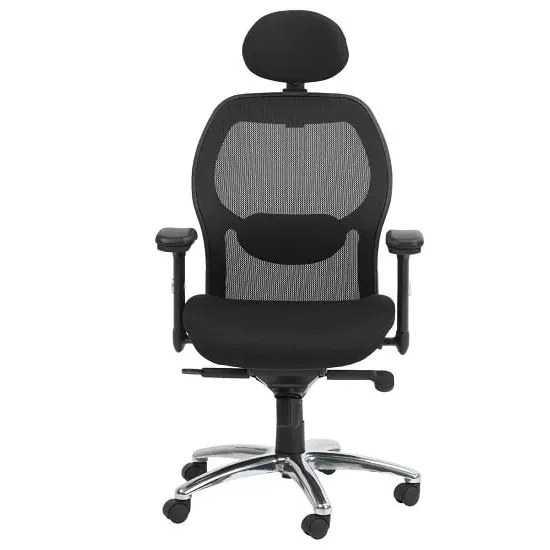 Premix Fabric Office Chair with Chrome Base - Black image