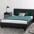 Prenon Double Bed Frame - Black, Faux Leather
