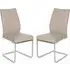 Prestina Dining Chairs with Chrome Legs - Taupe, Faux Leather