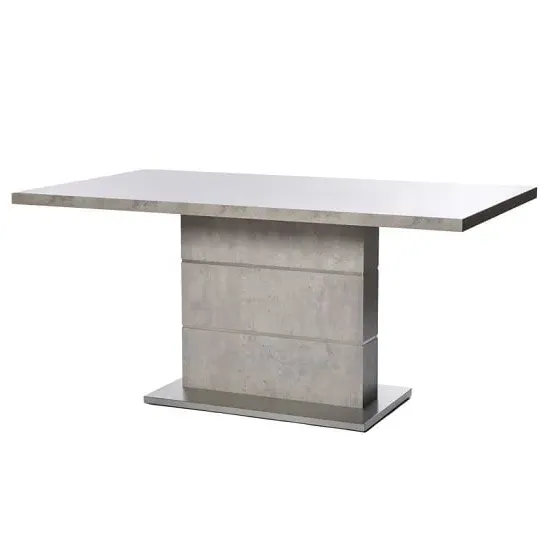 Prestina Rectangular Dining Table - Concrete Effect, Steel image