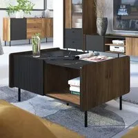 Preston Coffee Table with 2 Doors - Oak Walnut