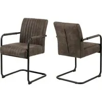 Preston Dining Chairs with Armrests - Anthracite, Fabric