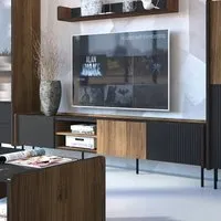 Preston TV Stand with 3 Doors - Oak Walnut