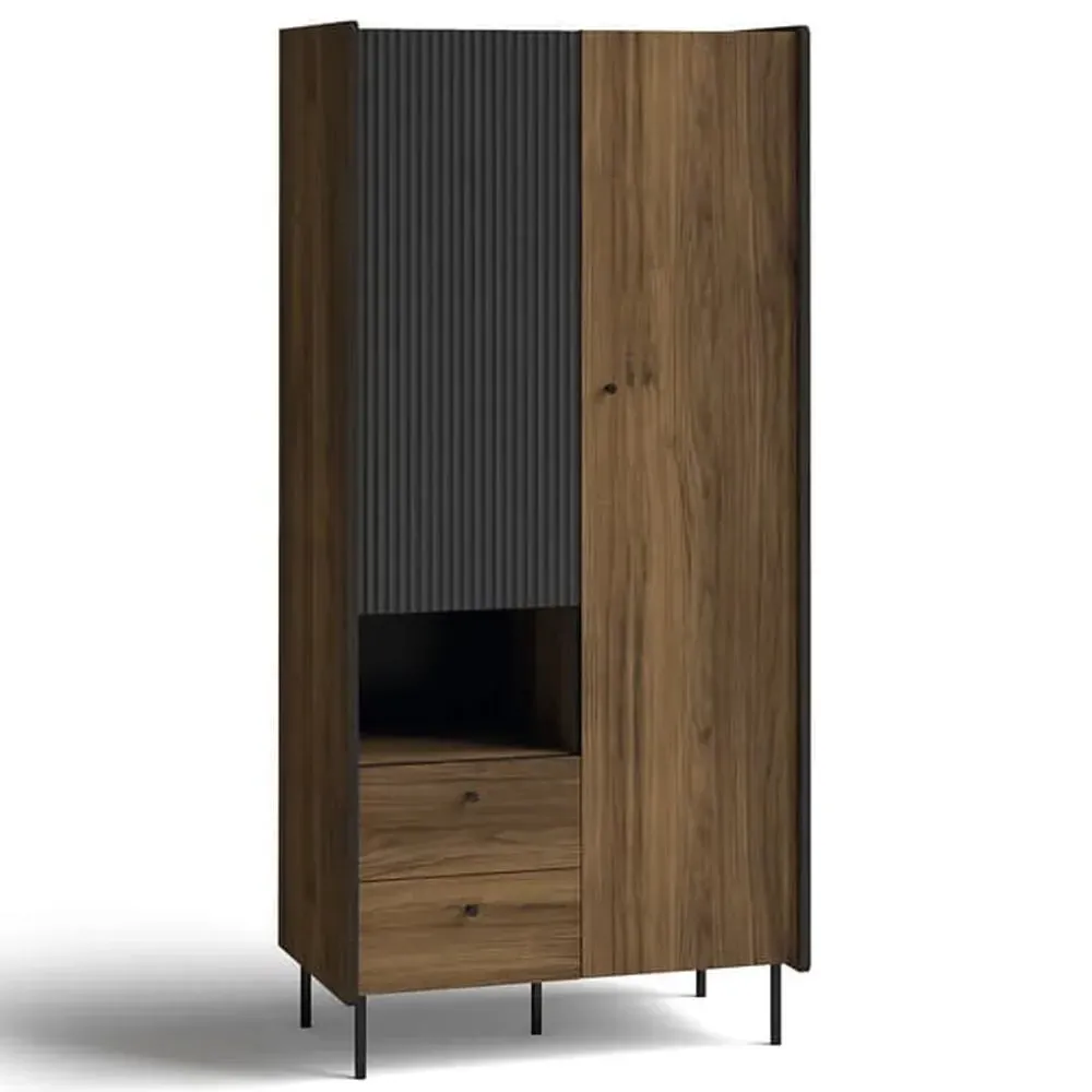 Preston Wardrobe with 2 Doors - Oak Walnut