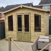 Pretoria Small Garden Summerhouse with 2 Doors - Natural, FSC Wood alternate view