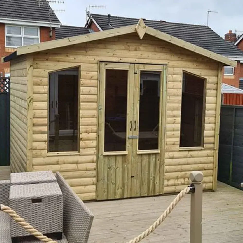 Pretoria Small Garden Summerhouse with 2 Doors - Natural, FSC Wood product