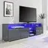 Prieto TV Stand Sideboard with LED Lights - Grey, High Gloss