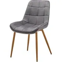 Primo Fabric Dining Chair - Grey, Oak