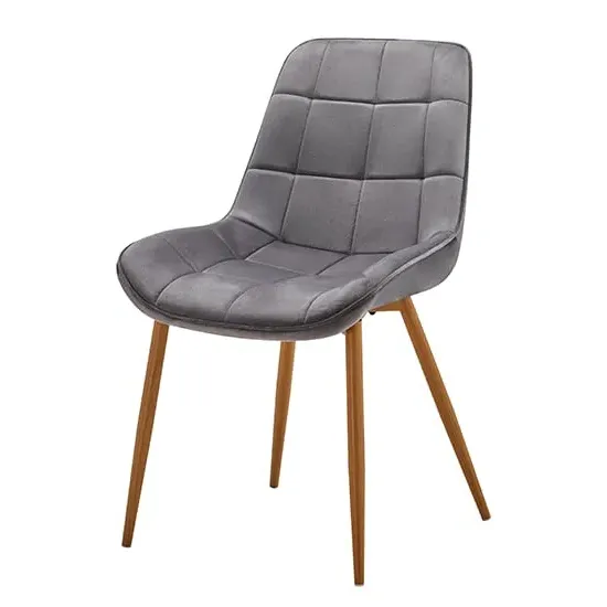 Primo Fabric Dining Chair - Grey, Oak image