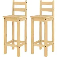 Prineville Bar Chairs Set of 2 - Brown, Pine Wood