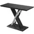 Prisca Console Table - Black Glass, Wood Chrome Base