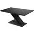 Prisca Dining Table - Black Glass, Wood Chrome Base