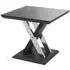 Prisca End Table - Black Glass, Wood Chrome Base
