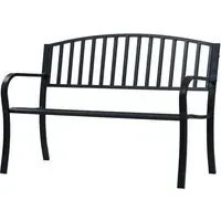 Prisha Steel Garden Bench - Black