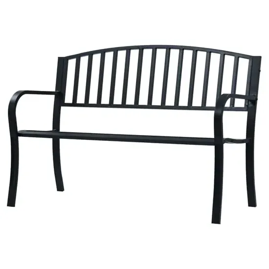 Prisha Steel Garden Bench - Black